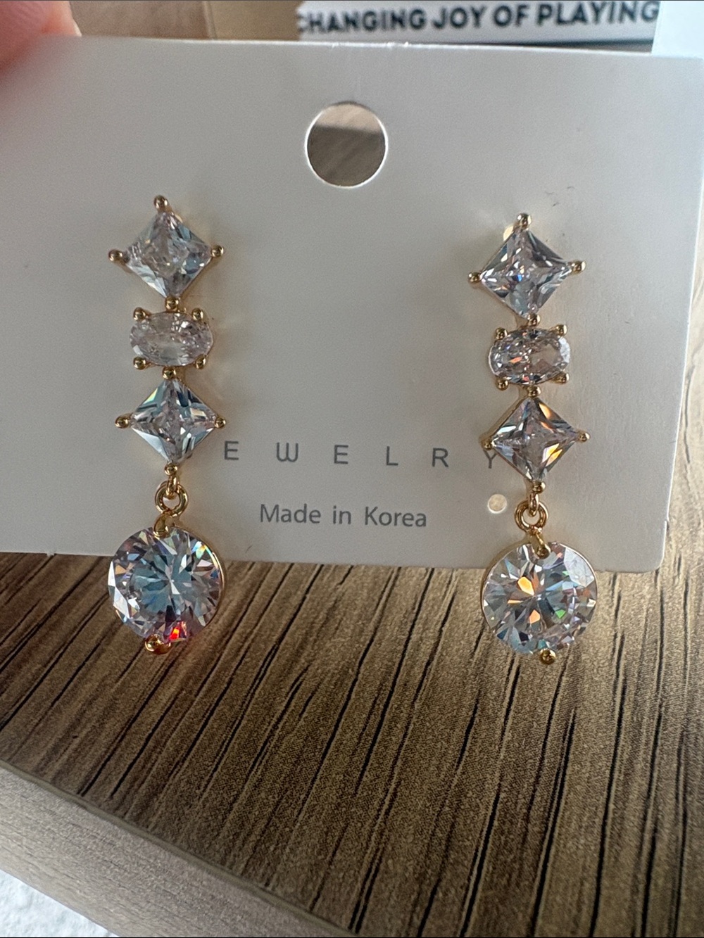 Mixed Cubic Drop Earrings
